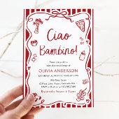チャオバンビノお洒落ピイタリアンザベビーシャワー 招待状