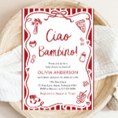 チャオバンビノお洒落ピイタリアンザベビーシャワー 招待状
