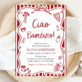 チャオバンビノお洒落ピイタリアンザベビーシャワー 招待状