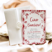 チャオバンビノお洒落ピイタリアンザベビーシャワー 招待状