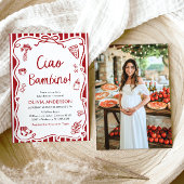 チャオバンビノお洒落ピイタリアンザベビーシャワー 招待状