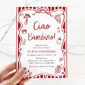 チャオバンビノお洒落ピイタリアンザベビーシャワー 招待状