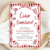 チャオバンビノお洒落ピイタリアンザベビーシャワー 招待状