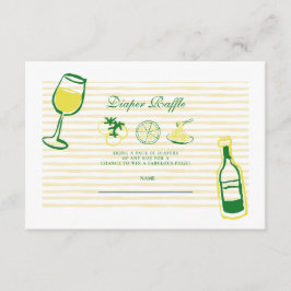 チャオバンビノイエローストライプベビーシャワー エンクロージャーカード