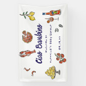 チャオバンビノイタリアンビ地中海のーベビーシャワー 横断幕 (縦)