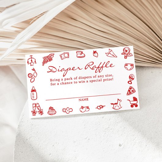 チャオバンビノイタリアンベビーシャワーオムツラッフル エンクロージャーカード