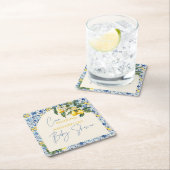 チャオバンビノギリシャ語レモンベビーシャワー スクエアペーパーコースター (インサイチュ)
