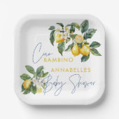 チャオバンビノギリシャ語レモンベビーシャワー ペーパープレート (正面)