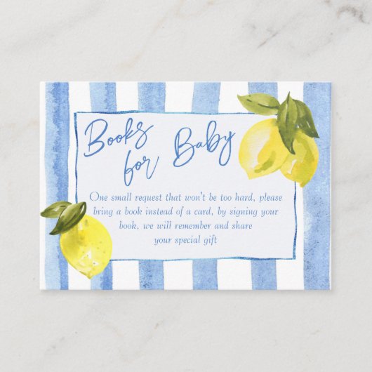 チャオバンビノブルーストライプのレモン本のリクエスト エンクロージャーカード (正面)