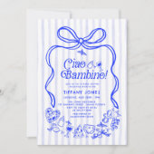 チャオバンビノブルーレモンイタリアンベビーシャワー 招待状 (正面)