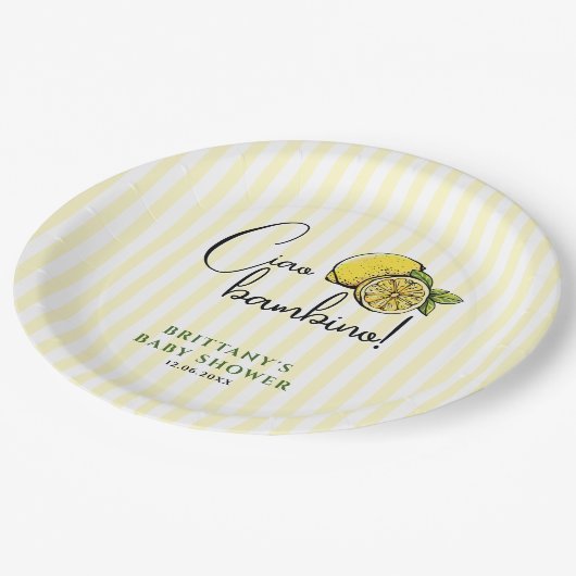 チャオバンビノレモンサマーイタリアンベビーシャワー ペーパープレート (アングル)