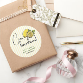 チャオバンビノレモンサマーイタリアンベビーシャワー ラウンドシール