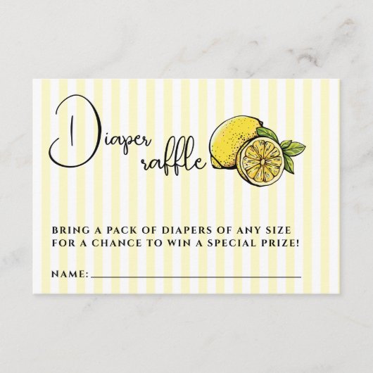 チャオバンビノレモンベビーシャワーおむつラッフル エンクロージャーカード (正面)