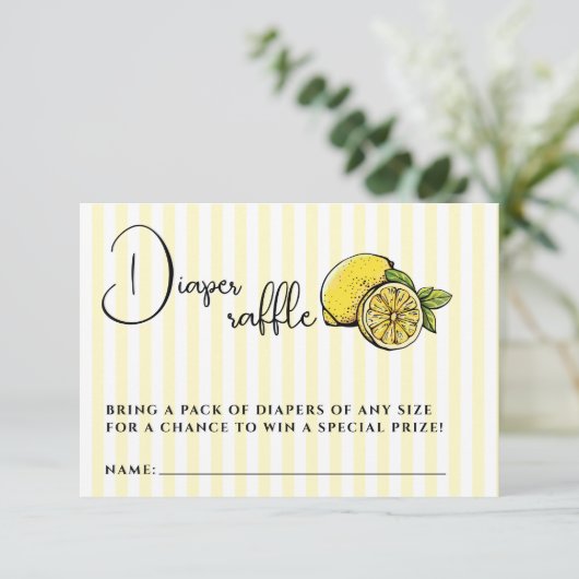 チャオバンビノレモンベビーシャワーおむつラッフル エンクロージャーカード (スタンド正面)