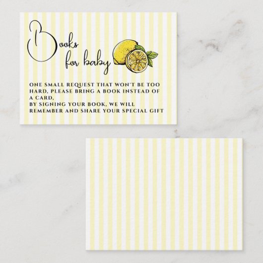 チャオバンビノレモンベビーシャワーベビー エンクロージャーカード (正面/裏面)