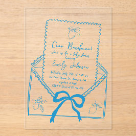 チャオバンビノ手描きレモン赤ちゃんシャワー アクリル招待状