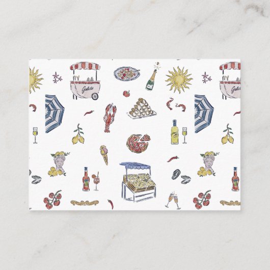 チャオバンビノ | 夏イタリアンの赤ちゃんシャワー エンクロージャーカード (裏面)