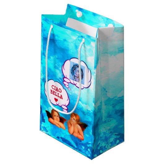 チャオパーソナライズされたベラケルビエンジェル スモールペーパーバッグ (正面アングル)