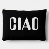 チャオブラック&ホワイトはっきりしたタイポグラフィスタイリッシュトレンディー アクセサリーポーチ (正面)