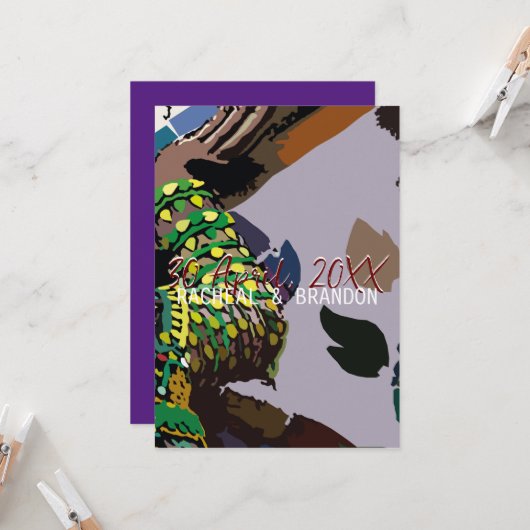 チャオプラヤ川のカラフルタイの文化大国 招待状 (正面/裏面インサイチュ)