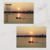 チャオプラヤ川の夕日…タイ，アユタヤ 名刺 (正面/裏面)