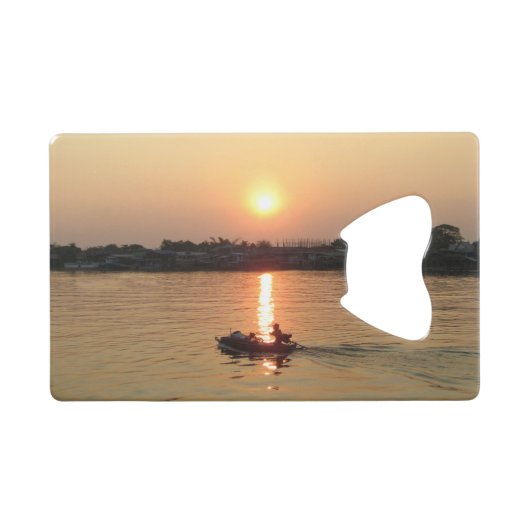 チャオプラヤ川サンセット…アユタヤ（タイ） クレジットカード栓抜き (正面(横))