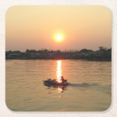 チャオプラヤ川サンセット…アユタヤ（タイ） スクエアペーパーコースター (正面)