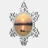 チャオプラヤ川サンセット…アユタヤ（タイ） スノーフレークピューターオーナメント (右)