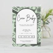 「チャオベイビー」 イタリアの赤ちゃんのためのパスタ料理 招待状 (スタンド正面)