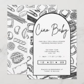 チャオベイビー イタリアの赤ちゃんパスタをクッキング 招待状 (正面/裏面)