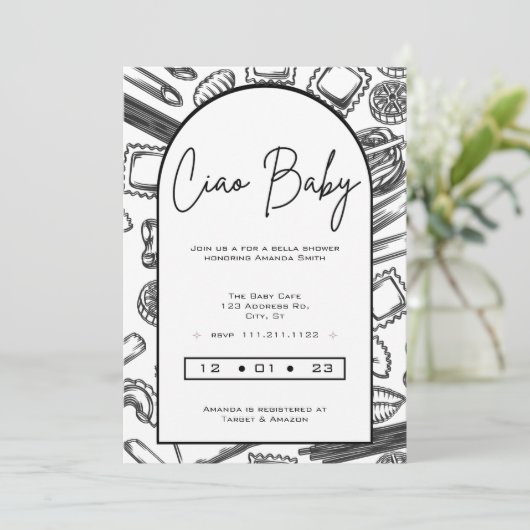 "チャオベイビー" イタリアの赤ちゃんパスタを料理しよう 招待状 (スタンド正面)