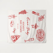 チャオベイビー イタリア ピザ ベイビーシャワーバナー タペストリー (正面(横))