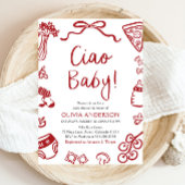チャオベビーお洒落イタリアンピザかわいい赤ちゃんシャワー 招待状