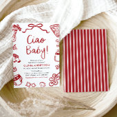 チャオベビーお洒落イタリアンピザかわいい赤ちゃんシャワー 招待状