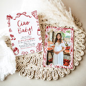 チャオベビーお洒落イタリアンピザかわいい赤ちゃんシャワー 招待状