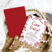 チャオベビーお洒落イタリアンピザかわいい赤ちゃんシャワー 招待状