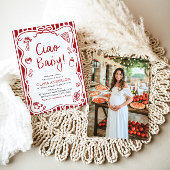 チャオベビーお洒落イタリアンピザかわいい赤ちゃんシャワー 招待状