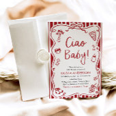 チャオベビーお洒落イタリアンピザかわいい赤ちゃんシャワー 招待状