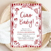 チャオベビーお洒落イタリアンピザかわいい赤ちゃんシャワー 招待状