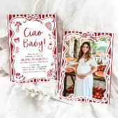 チャオベビーお洒落イタリアンピザかわいい赤ちゃんシャワー 招待状