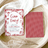 チャオベビーお洒落イタリアンピザかわいい赤ちゃんシャワー 招待状