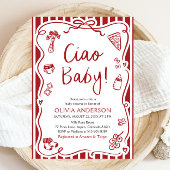 チャオベビーお洒落イタリアンピザかわいい赤ちゃんシャワー 招待状