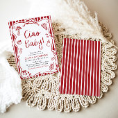 チャオベビーお洒落イタリアンピザかわいい赤ちゃんシャワー 招待状