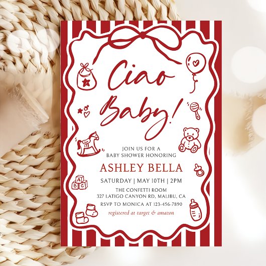 チャオベビーお洒落イタリアンベイビーシャワー 招待状