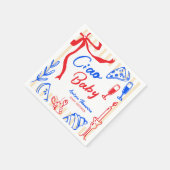 チャオベビーイタリアンバンビノハンドドローベイビーシャワー スタンダードカクテルナプキン (角)