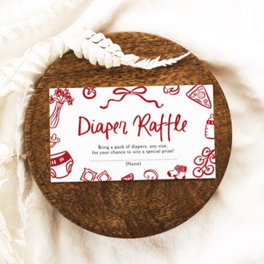 チャオベビーイタリアンピザベビーシャワーおむつラッフル エンクロージャーカード