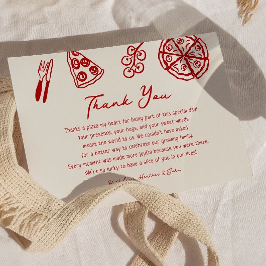 チャオベビーイタリアンピザベビーシャワー サンキューカード