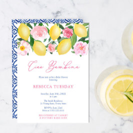 チャオベビーイタリインスパイアアガールベビーシャワーパーティー 招待状