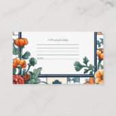 チャオベビーイタリインスパイアアベビーシャワーベビー用メモ エンクロージャーカード (正面)