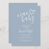チャオベビーダスティブルーオールインワンベビーシャワー 招待状 (正面/裏面)